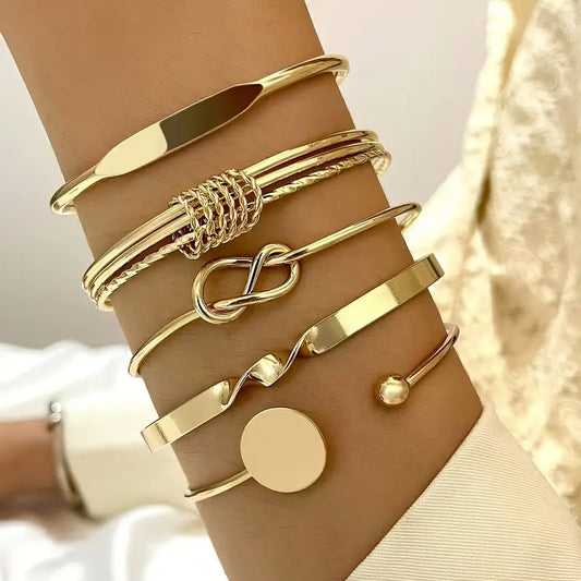 Gretha™ | Gouden Armbanden Set